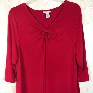 Dress Barn Red  Blouse Size 18/20